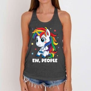 Unicorn Ew People Girls Kids Funny Rainbow Unicorns Women's Knotted Racerback Tank