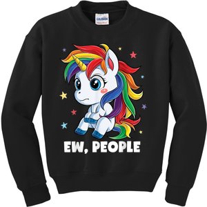 Unicorn Ew People Girls Kids Funny Rainbow Unicorns Kids Sweatshirt