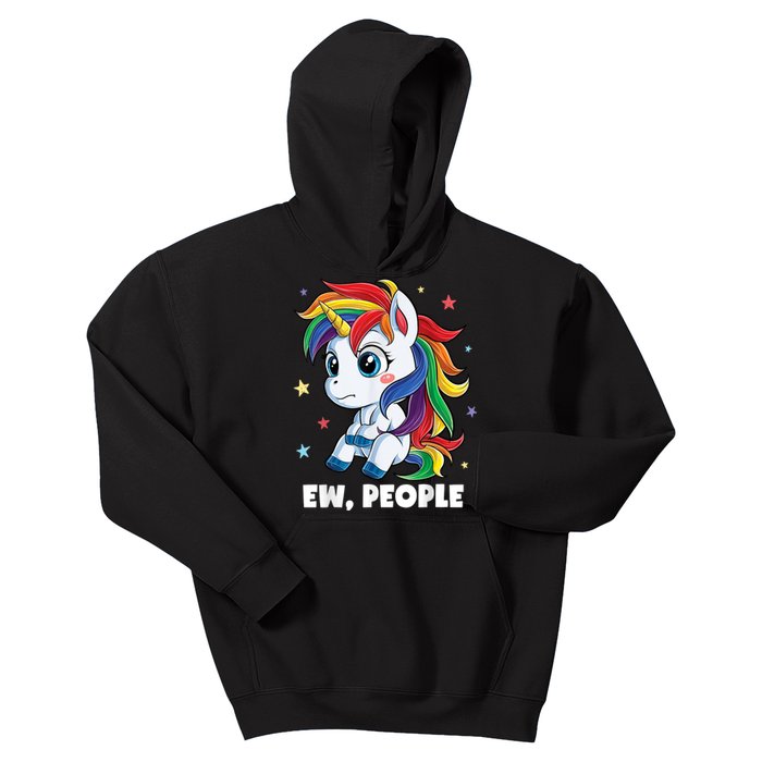 Unicorn Ew People Girls Kids Funny Rainbow Unicorns Kids Hoodie