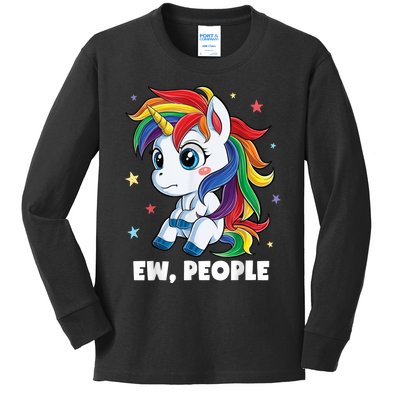 Unicorn Ew People Girls Kids Funny Rainbow Unicorns Kids Long Sleeve Shirt