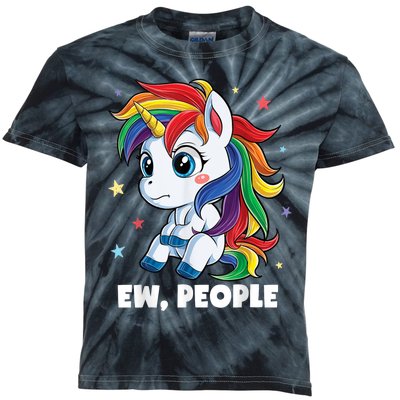 Unicorn Ew People Girls Kids Funny Rainbow Unicorns Kids Tie-Dye T-Shirt