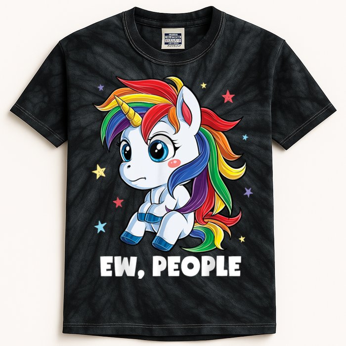 Unicorn Ew People Girls Kids Funny Rainbow Unicorns Kids Tie-Dye T-Shirt