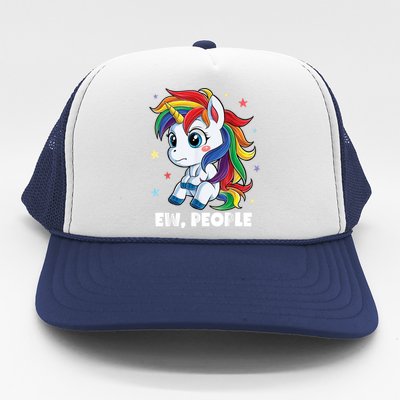 Unicorn Ew People Girls Kids Funny Rainbow Unicorns Trucker Hat