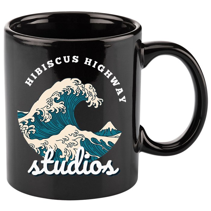 Ukiyo E Surf Wave 11oz C Handle Ceramic Mug
