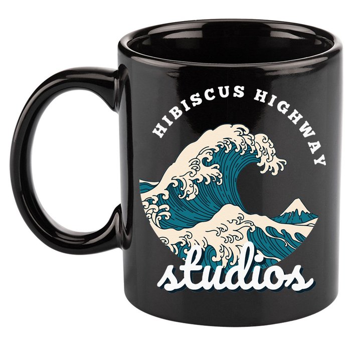 Ukiyo E Surf Wave 11oz C Handle Ceramic Mug