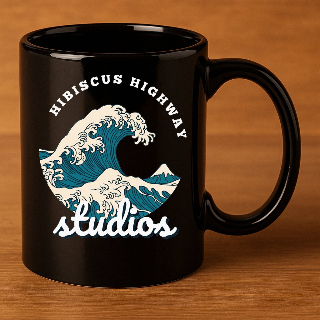 Ukiyo E Surf Wave 11oz C Handle Ceramic Mug