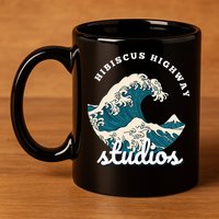 Ukiyo E Surf Wave 11oz C Handle Ceramic Mug
