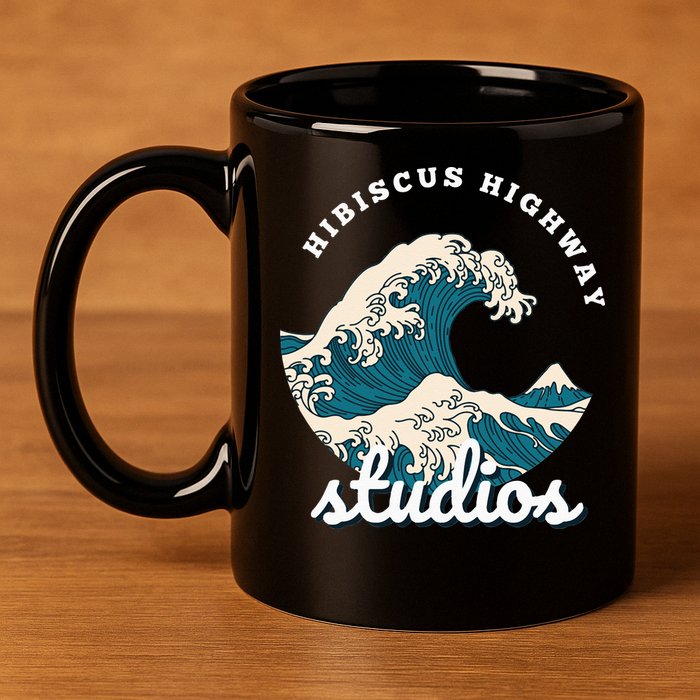 Ukiyo E Surf Wave 11oz C Handle Ceramic Mug