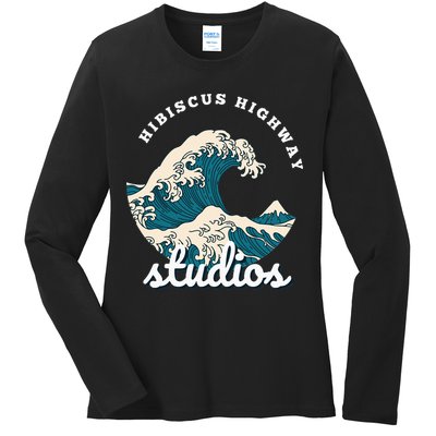 Ukiyo E Surf Wave Ladies Long Sleeve Shirt