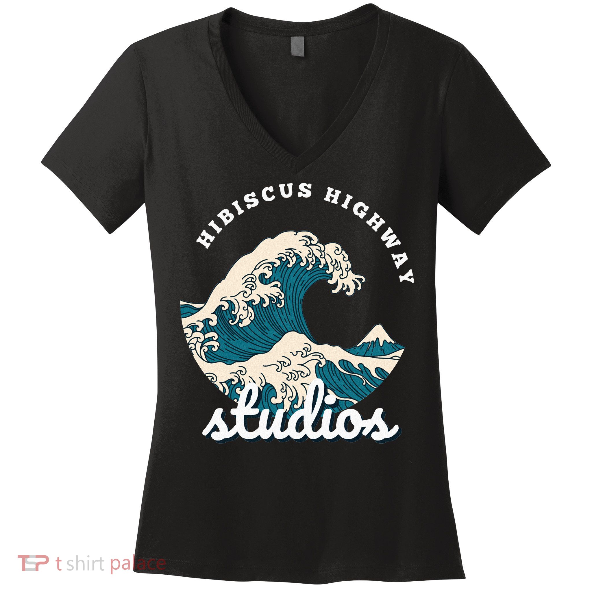 Ukiyo E Surf Wave Women's V-Neck T-Shirt
