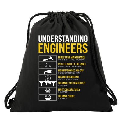 Understanding Engineers Sarcastic Engineering Drawstring Bag