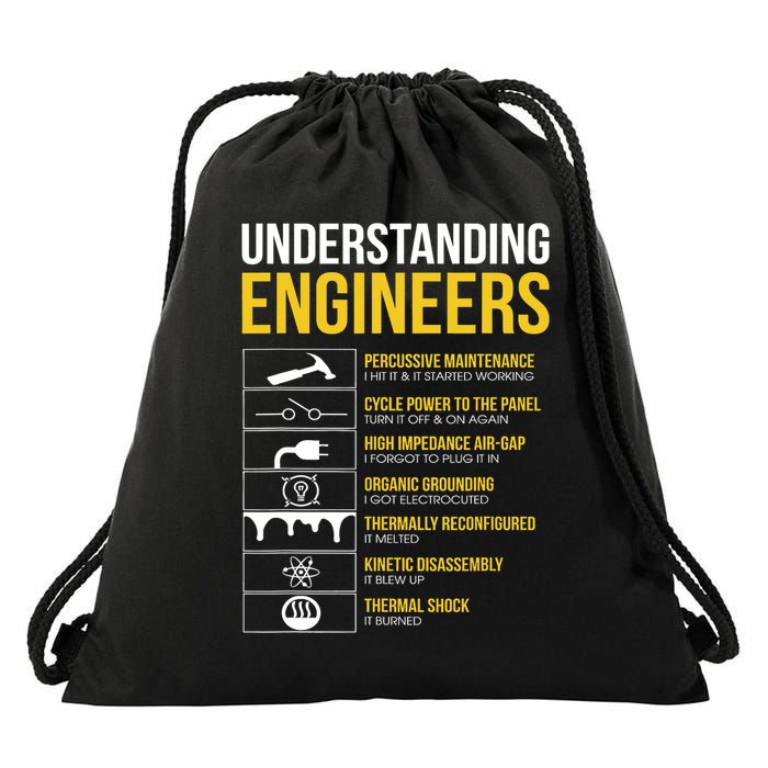 Understanding Engineers Sarcastic Engineering Drawstring Bag