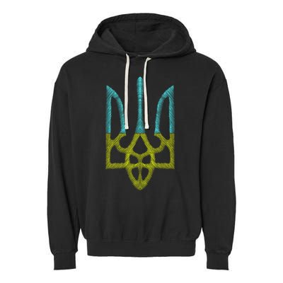 Ukraine Emblem Sketch Garment-Dyed Fleece Hoodie