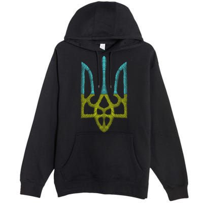 Ukraine Emblem Sketch Premium Pullover Hoodie