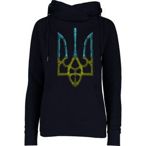 Ukraine Emblem Sketch Womens Funnel Neck Pullover Hood