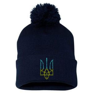 Ukraine Emblem Sketch Pom Pom 12in Knit Beanie