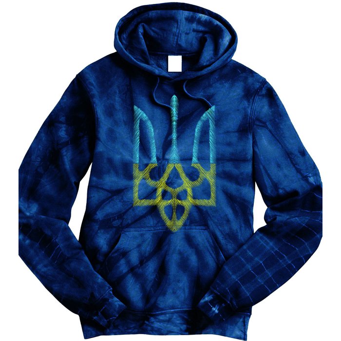 Ukraine Emblem Sketch Tie Dye Hoodie