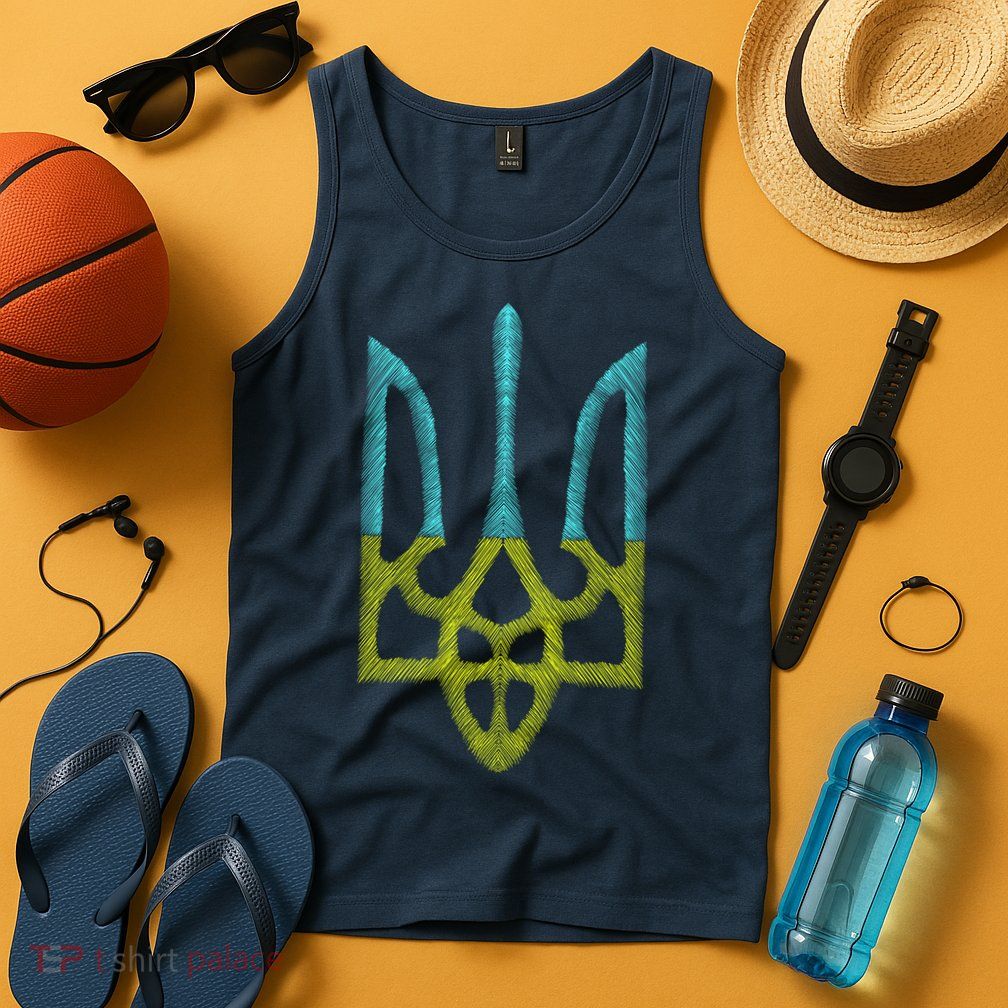 Ukraine Emblem Sketch Tank Top