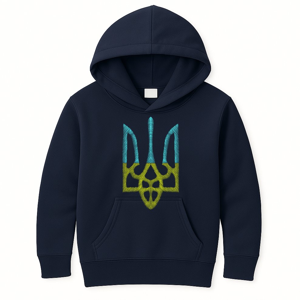 Ukraine Emblem Sketch Kids Hoodie