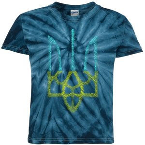 Ukraine Emblem Sketch Kids Tie-Dye T-Shirt