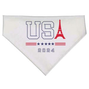 Usa Eiffel Tower Usa 2024 USA-Made Doggie Bandana