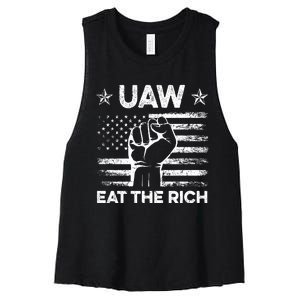 Uaw Eat The Rich Women's Racerback Cropped Tank