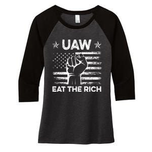 Uaw Eat The Rich Women's Tri-Blend 3/4-Sleeve Raglan Shirt