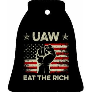 Uaw Eat The Rich Ceramic Bell Ornament