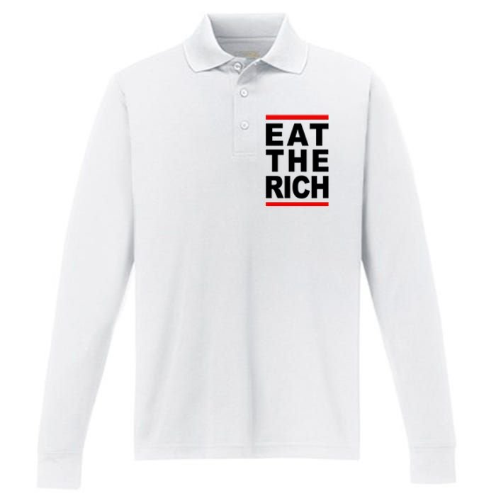 Uaw Eat The Rich Performance Long Sleeve Polo