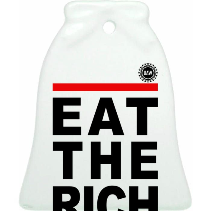 Uaw Eat The Rich Ceramic Bell Ornament