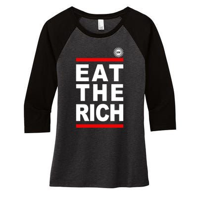 Uaw Eat The Rich Women's Tri-Blend 3/4-Sleeve Raglan Shirt