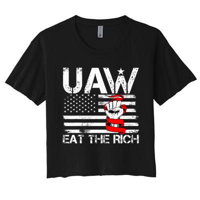 uaw eat the rich Women's Crop Top Tee