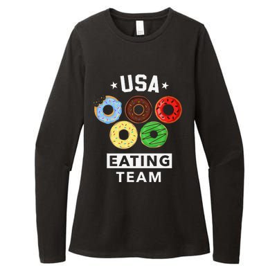 Usa Eating Team Foodie Donut Party Womens CVC Long Sleeve Shirt