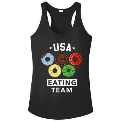 Usa Eating Team Foodie Donut Party Ladies PosiCharge Competitor Racerback Tank