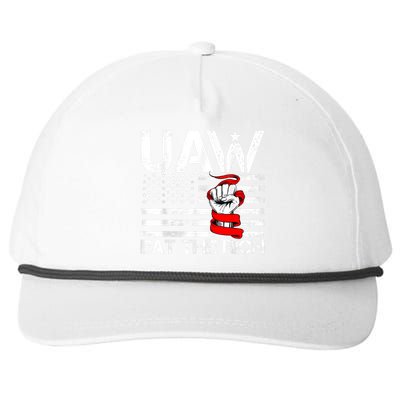 Uaw Eat The Rich Vintage America Flag Snapback Five-Panel Rope Hat