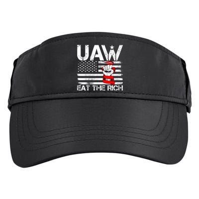 Uaw Eat The Rich Vintage America Flag Adult Drive Performance Visor