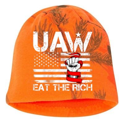 Uaw Eat The Rich Vintage America Flag Kati - Camo Knit Beanie