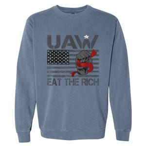 Uaw Eat The Rich Us Flag Garment-Dyed Sweatshirt