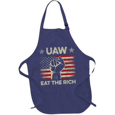 Uaw Eat The Rich Uaw Strong Uaw Proud Union Vintage Us Flag Apron