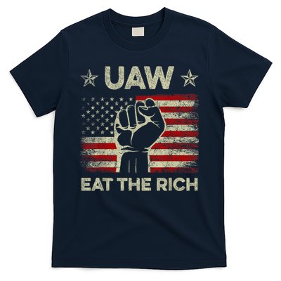 Uaw Eat The Rich Uaw Strong Uaw Proud Union Vintage Us Flag T-Shirt