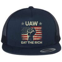 Uaw Eat The Rich Uaw Strong Uaw Proud Union Vintage Us Flag Flatbill Hat