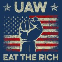 Uaw Eat The Rich Uaw Strong Uaw Proud Union Vintage Us Flag Flatbill Hat