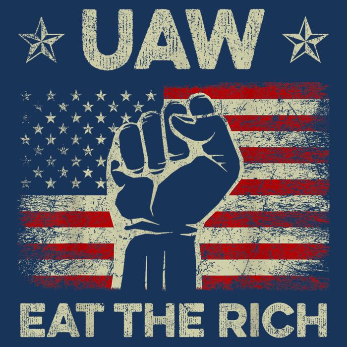Uaw Eat The Rich Uaw Strong Uaw Proud Union Vintage Us Flag Flatbill Hat