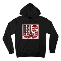 Usa Eiffel Tower 2024 Summer Sports Patriotic Supporter Hoodie