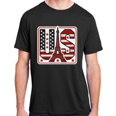 Usa Eiffel Tower 2024 Summer Sports Patriotic Supporter Adult ChromaSoft Performance T-Shirt