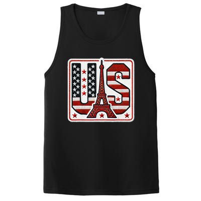 Usa Eiffel Tower 2024 Summer Sports Patriotic Supporter PosiCharge Competitor Tank