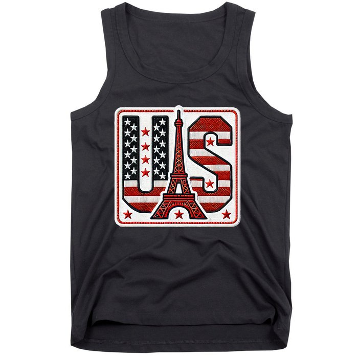 Usa Eiffel Tower 2024 Summer Sports Patriotic Supporter Tank Top