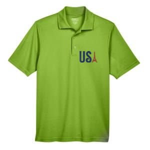 Usa Eiffel Tower Team Souvenir 2024 France Paris Holiday Men's Origin Performance Pique Polo