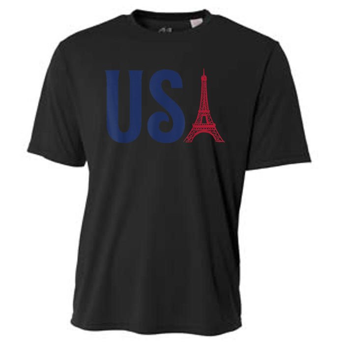 Usa Eiffel Tower Team Souvenir 2024 France Paris Holiday Cooling Performance Crew T-Shirt