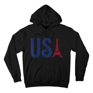 Usa Eiffel Tower Team Souvenir 2024 France Paris Holiday Hoodie